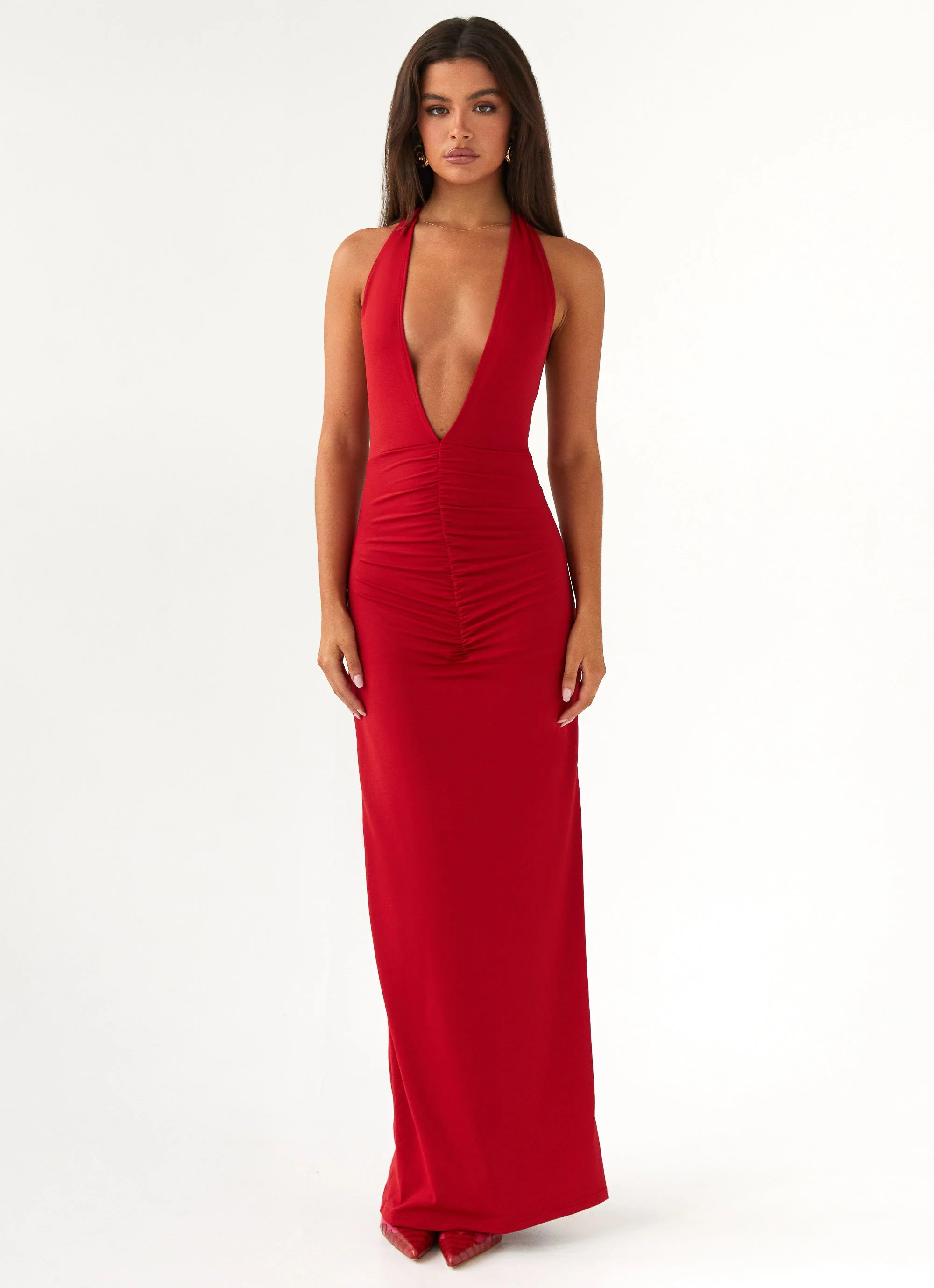 Whisked Away Halterneck Maxi Dress - Red | Peppermayo (Global)