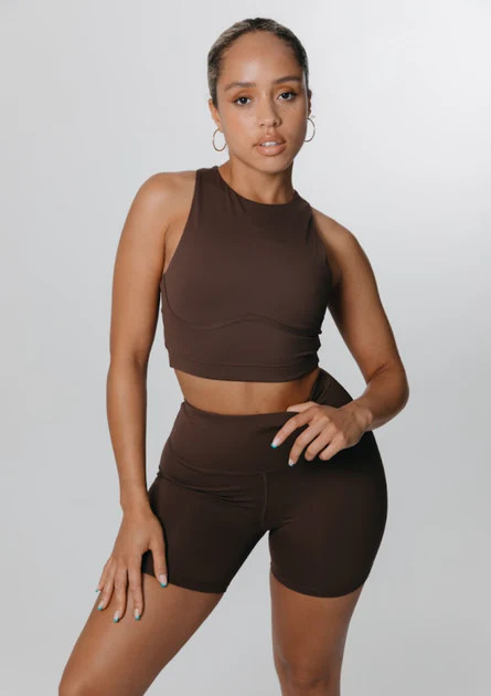SKINLUXE HIGH NECK BRA - BROWN | TALA (UK)