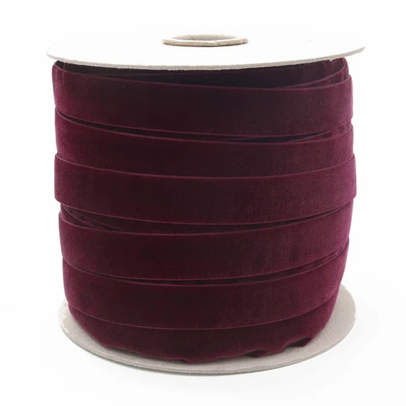 Burgundy Swiss Velvet Ribbon by the Yard  Dark Purple Wedding - Etsy | Etsy (US)