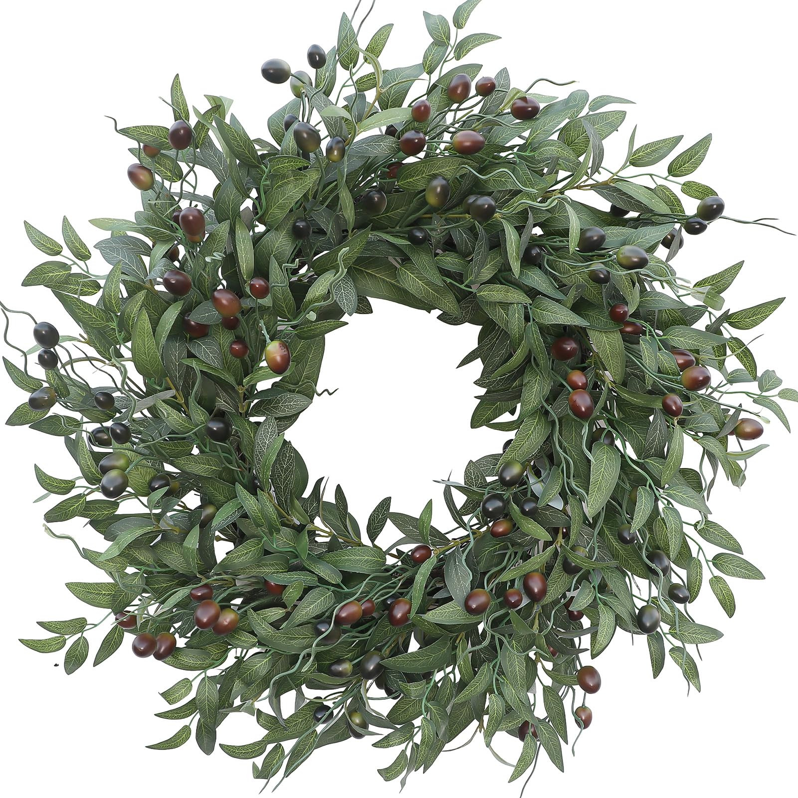 Olive Wreath 26 Inch Wreaths for Front Door with Purely Handmade Realistic Dense Olive Leaf Olive... | Amazon (US)