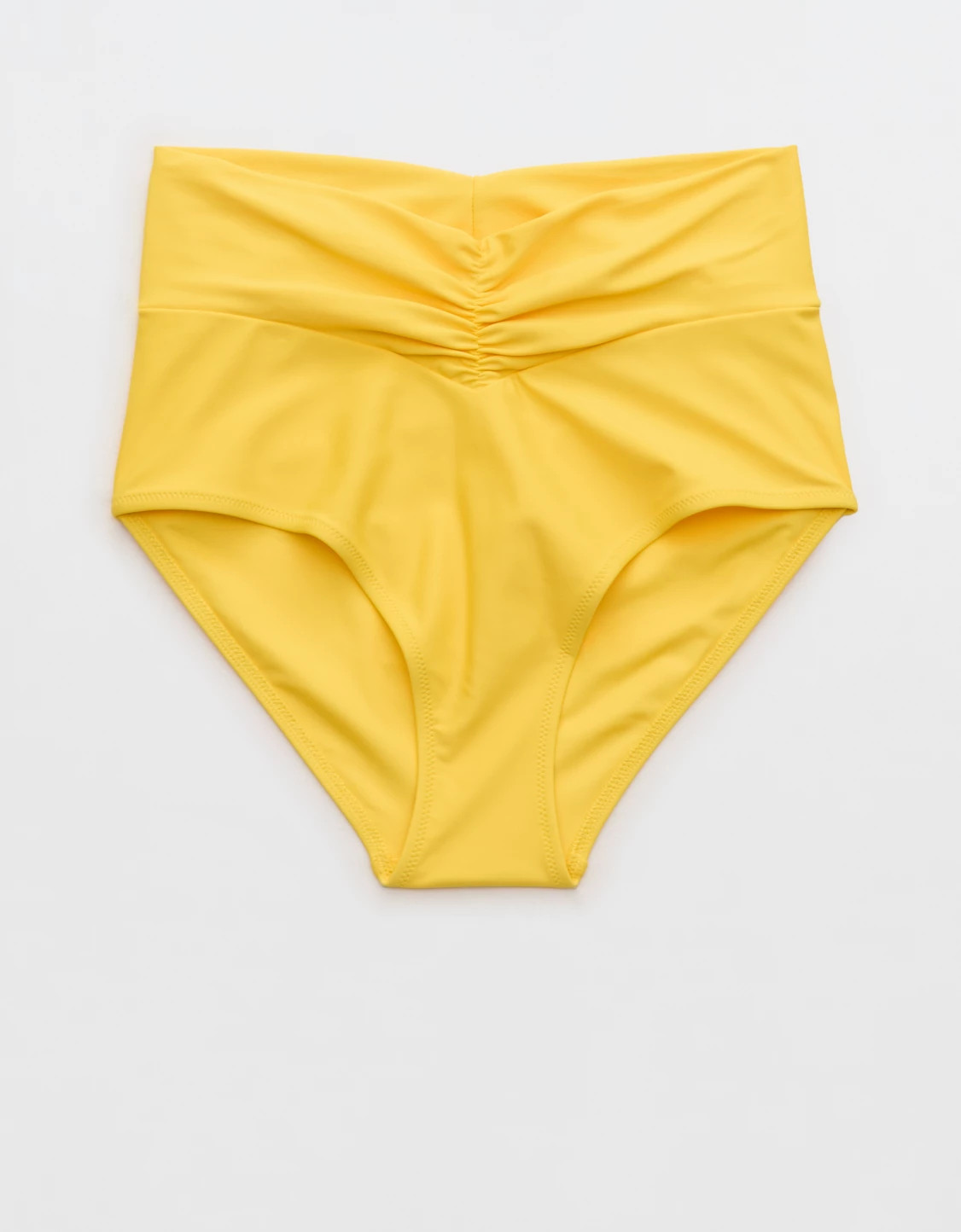 Aerie Ruched High Waisted Full Coverage Bikini Bottom | Aerie