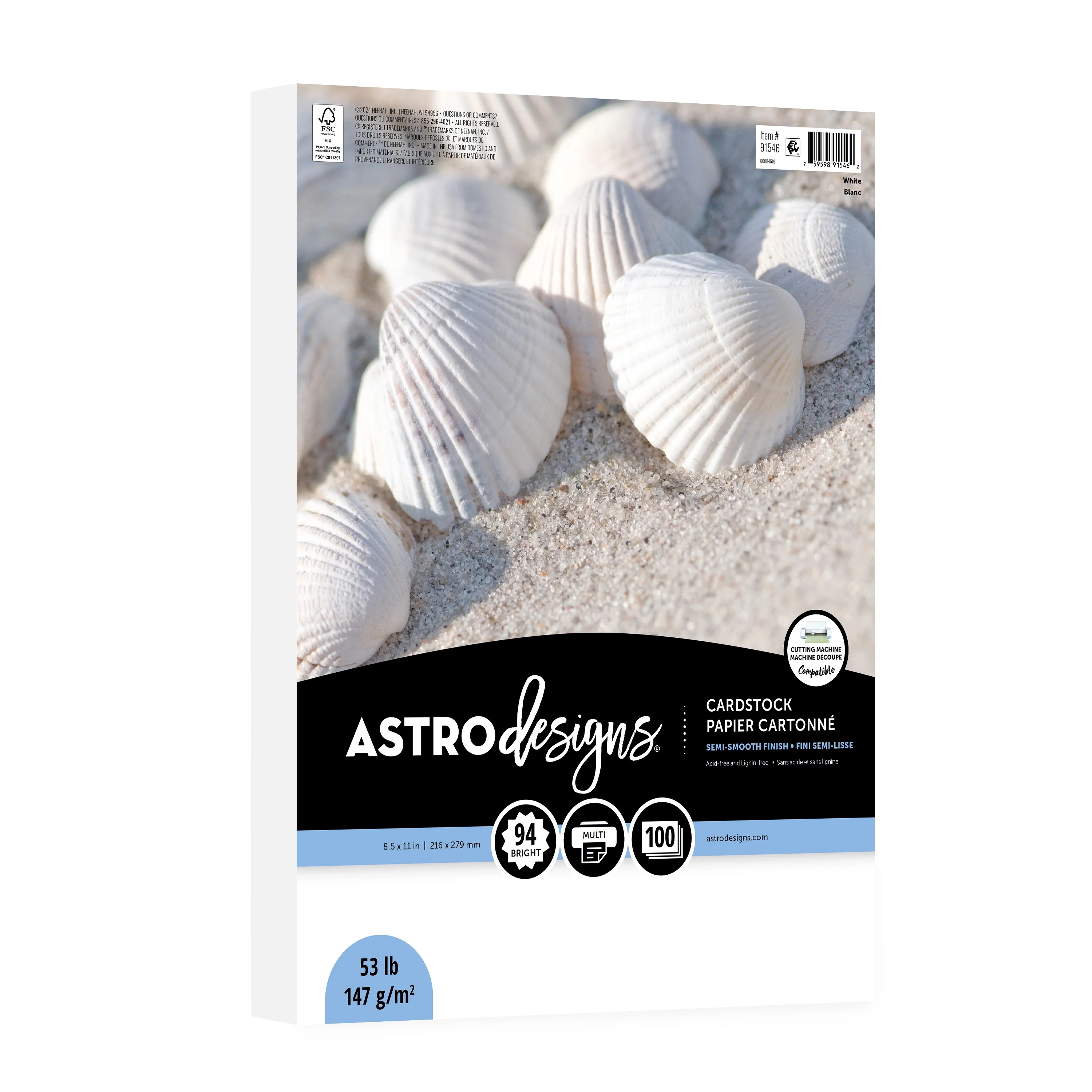 Astrodesigns White Cardstock, 8.5" x 11", 147 Gsm, 100 Sheets | Walmart (US)