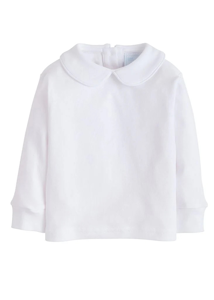 White Piped Peter Pan Shirt | Loozieloo