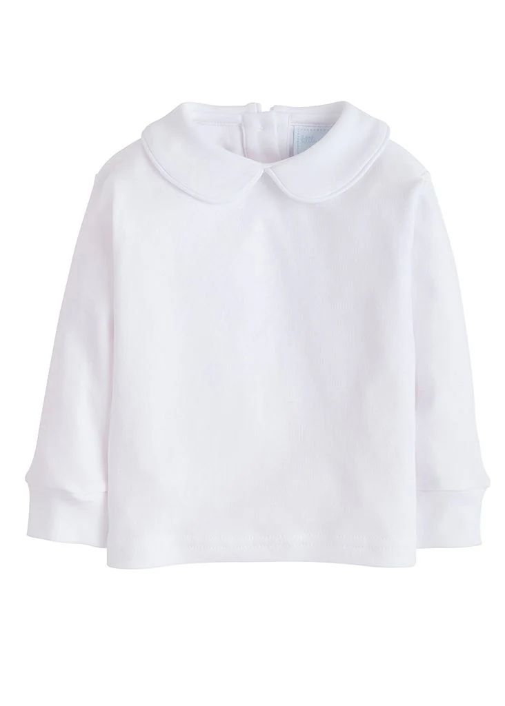 White Piped Peter Pan Shirt | Loozieloo