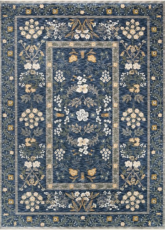 Loloi Rifle Paper Co Kismet Navy 6'-7" x 9'-4" Area Rug | Amazon (US)