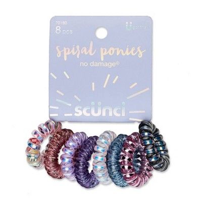 scunci Galaxy Glitter Coloring Spiral Pony Hair Elastic - 8ct | Target