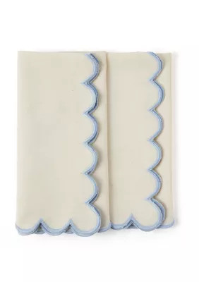 Crown & Ivy™ Set of 2 Scalloped Napkins | Belk