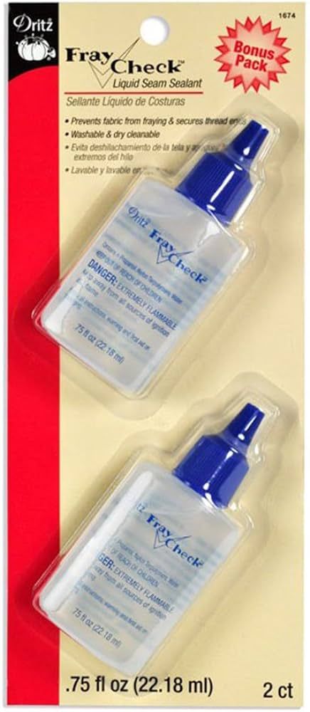 Dritz Fray Check Liquid Seam Sealant Glue Bonus Value Pack - 2 Bottles 3/4 Oz | Amazon (US)