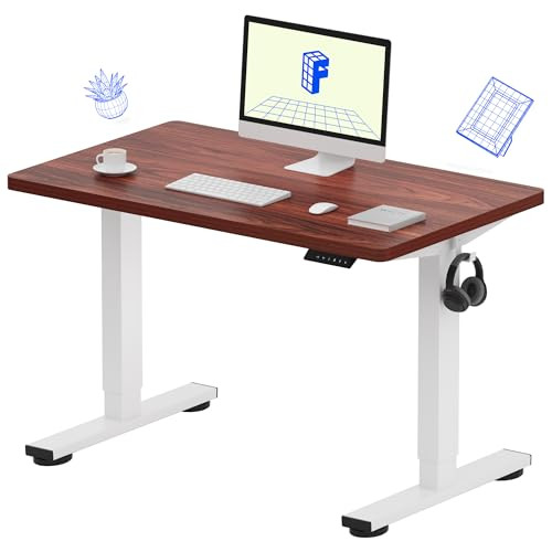 FLEXISPOT EN1 One-Piece Standing Desk with 1-Inch Thick Seamless Desktop, 40"x24" Electric Height Adjustable Desk for Home Office, Multi-Monitor Setups & Easy Assembly, Mahogany | Amazon (US)