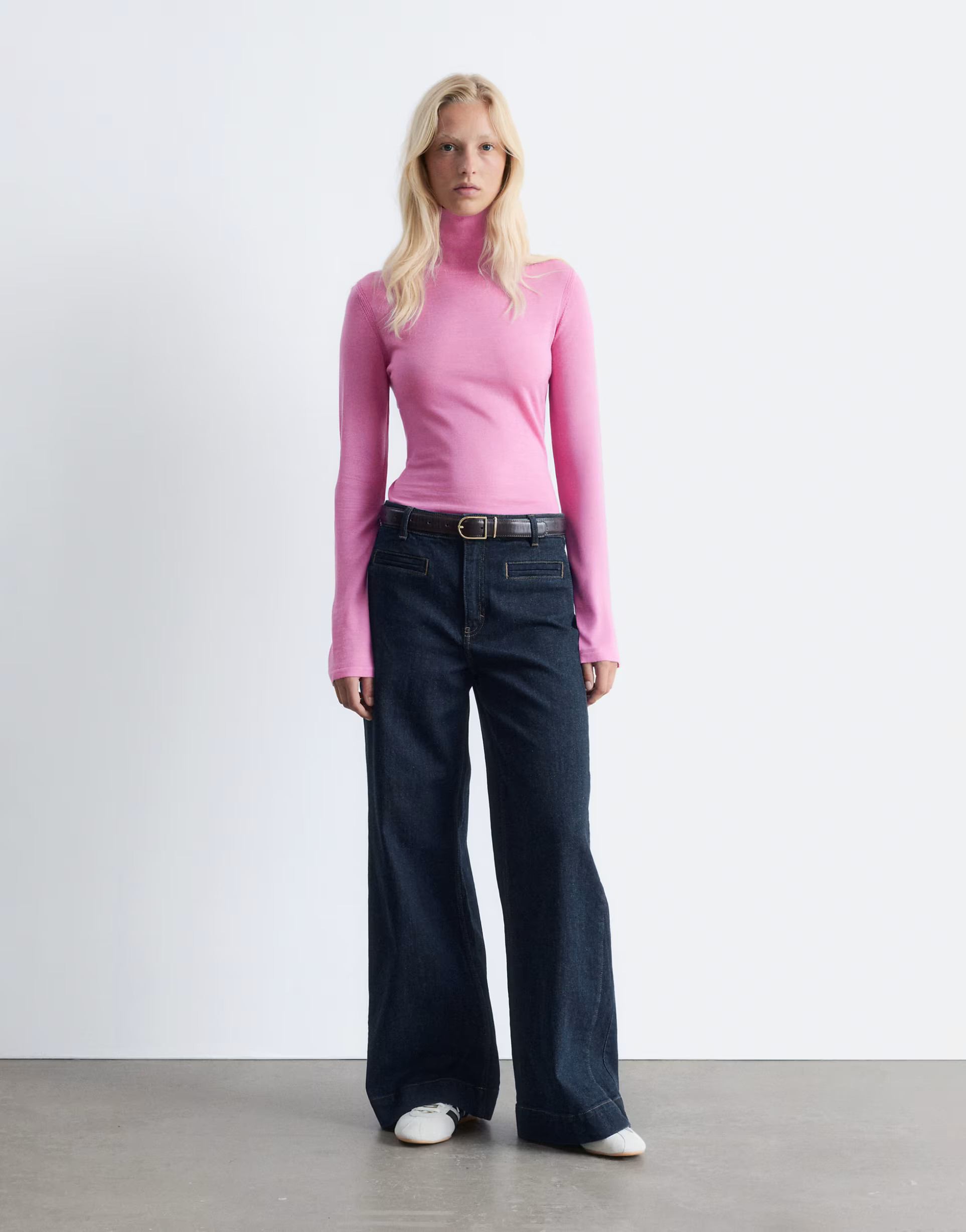 & Other Stories fine knit wool turtleneck jumper in pink | ASOS (Global)