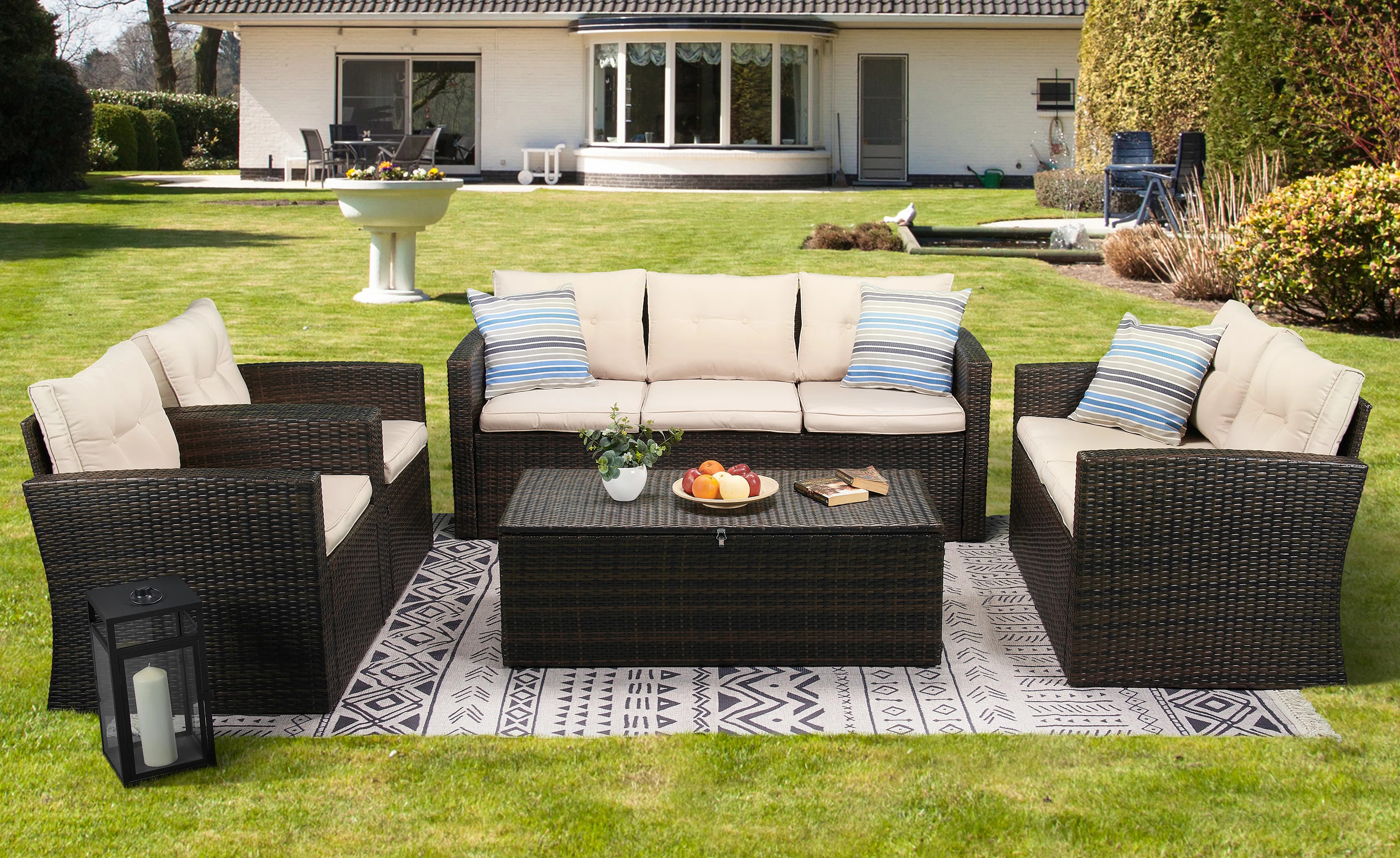 Barrada 7 - Person Patio Conversation Set with Cushions | Wayfair North America