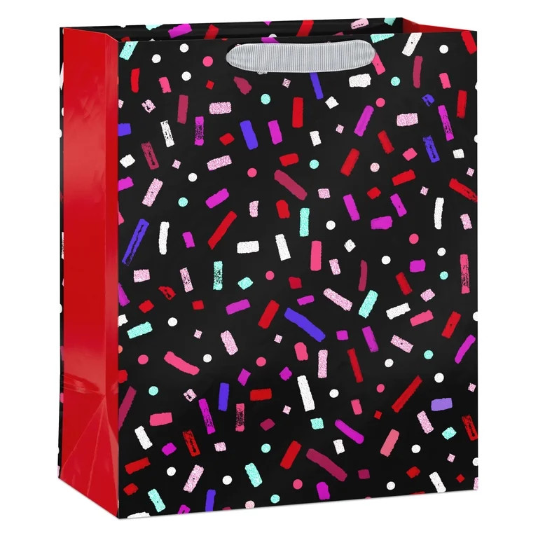 Hallmark Large Gift Bag (Colorful Confetti on Black) | Walmart (US)