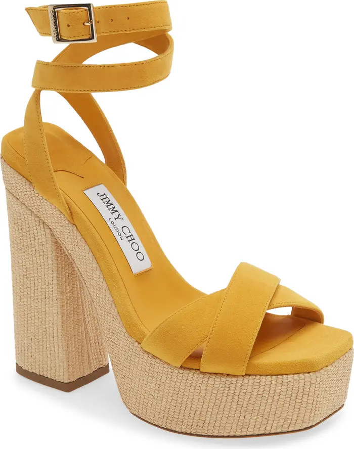 Jimmy Choo Gaia Ankle Wrap Platform Sandal (Women) | Nordstrom | Nordstrom