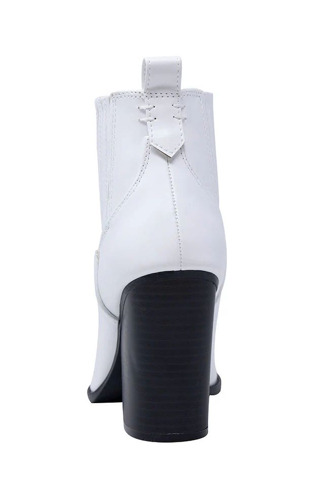 Cheyenne White Pointed Toe Western Boot | Pink Lily