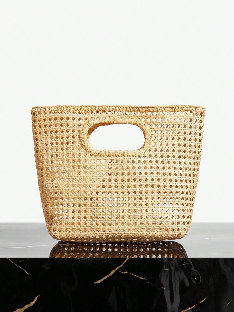 SHEIN SXY LADIES,WOMEN  TOP HANDLE BAG, WOVEN BAG, Fashionable, Summer, Vacation, Rattan, Weaving... | SHEIN