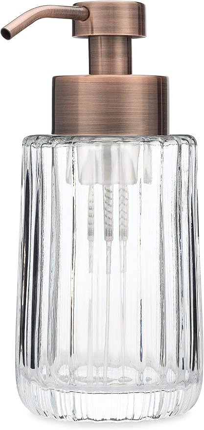Rail19 Flora Fluted Foaming Soap Dispenser | Vintage-Inspired Modern Glass Refillable Pump Bottle... | Amazon (US)