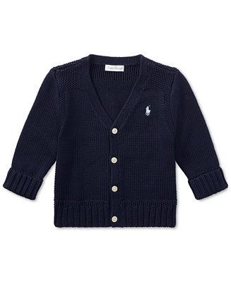 Polo Ralph Lauren Ralph Lauren Baby Boys Combed Cotton V-Neck Cardigan & Reviews - Sweaters - Kid... | Macys (US)