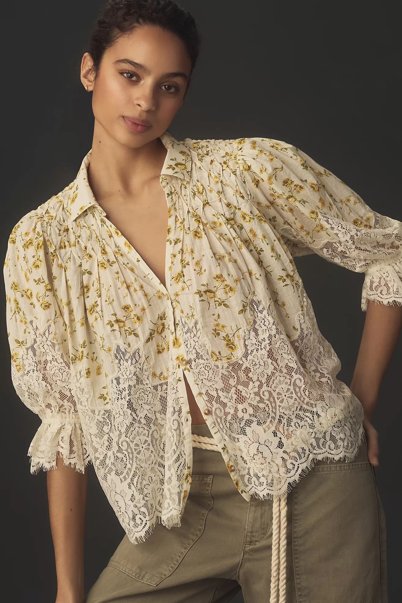 By Anthropologie Victorian Sheer-Lace Blouse | Anthropologie (US)