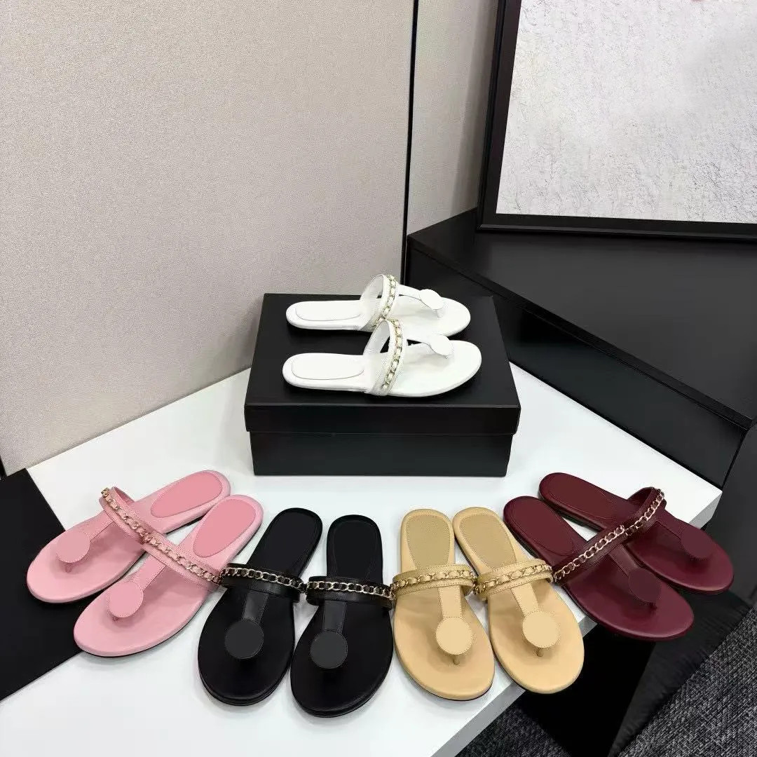 woman slippers designer shoes women shoe flip-flop 100% leather fashion slipper Slides Flat slipp... | DHGate