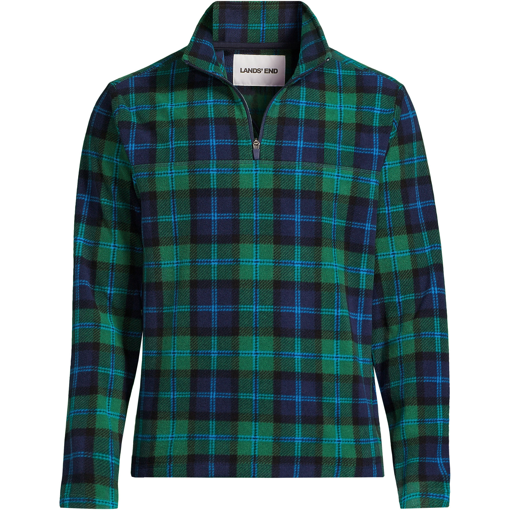 Men's Anyweather Fleece Print Quarter Zip Pullover | Lands' End (US)