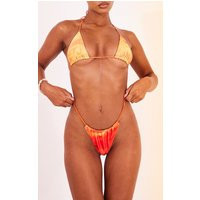 Orange Abstract Ombre Tanga Bikini Bottoms | PrettyLittleThing UK