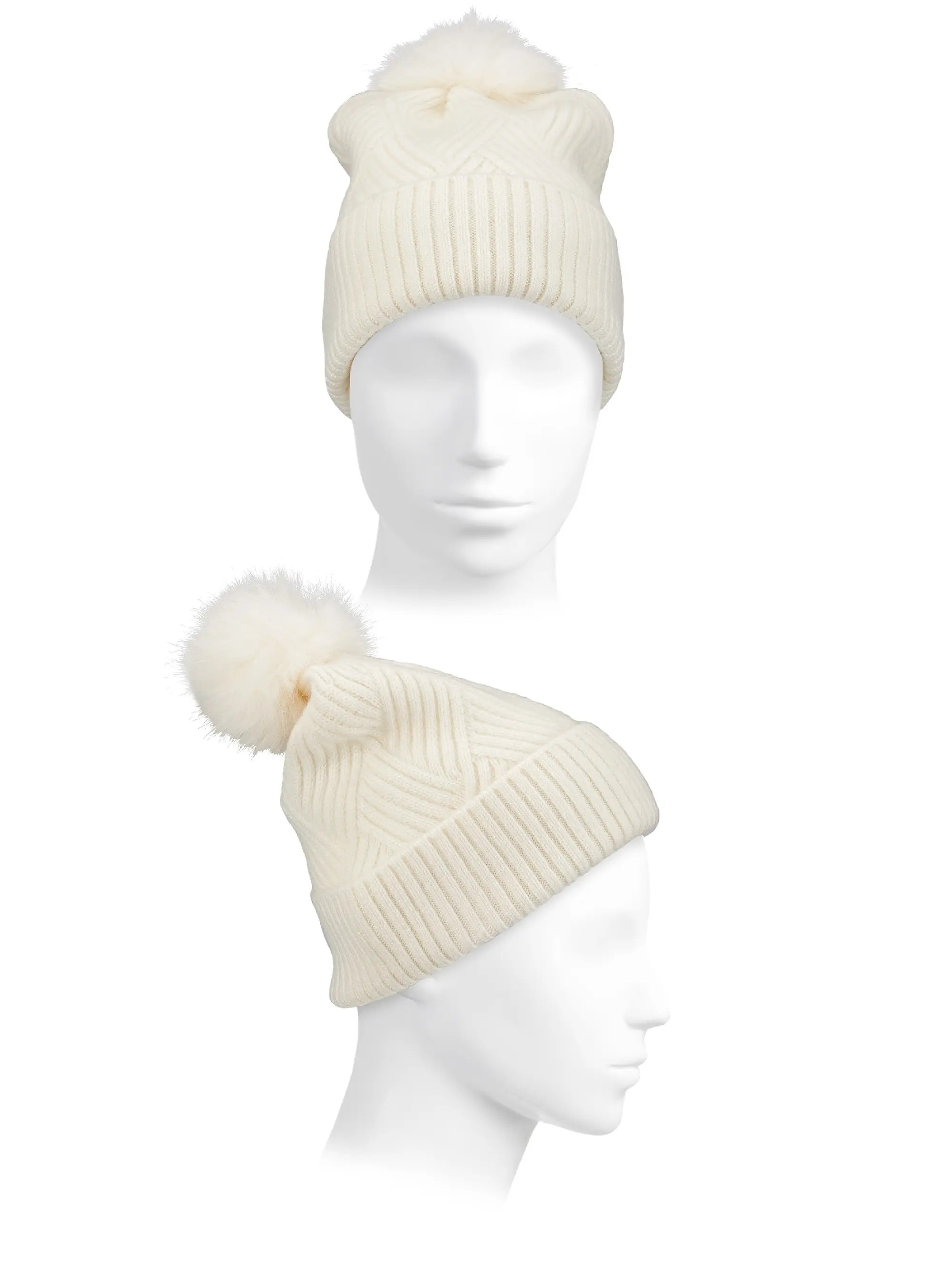 Cable-Knit Ribbed Trim Hat | Saks Fifth Avenue