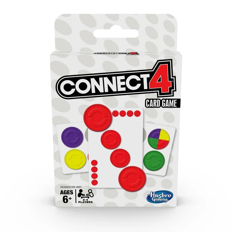 Connect 4 4-In-A-Row Game Card Game for Kids and Family Ages 6 and Up, 2-4 Players | Walmart (US)