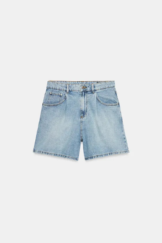 ZW COLLECTION HIGH-WAIST DENIM SHORTS | Zara UK
