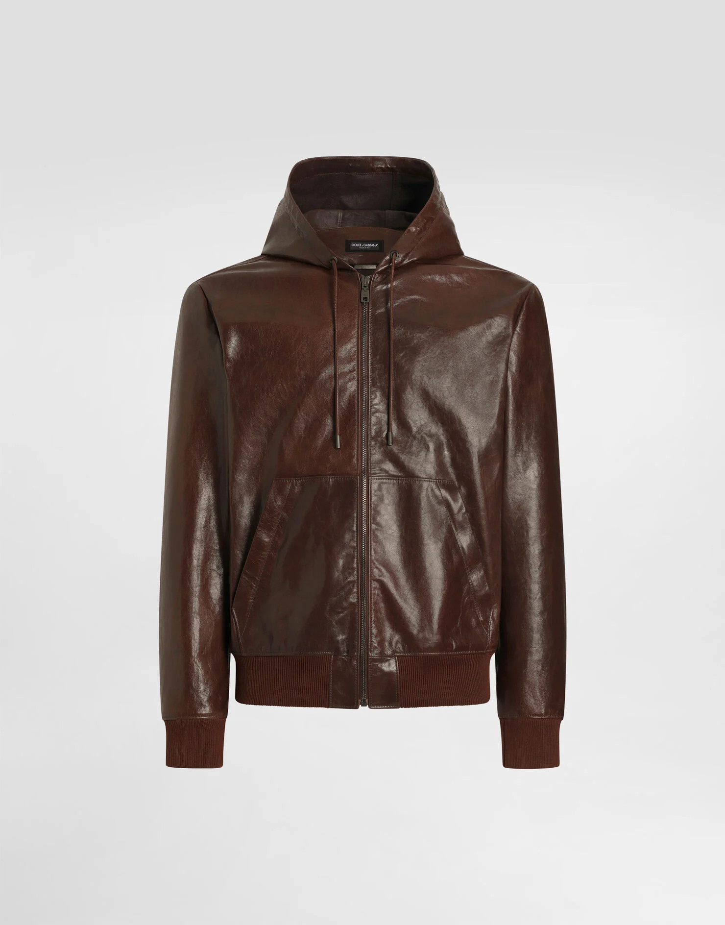 Hooded leather jacket | Dolce & Gabbana US