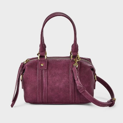 Faux Leather Distressed Small Satchel Crossbody Bag - Universal Thread™ Black | Target
