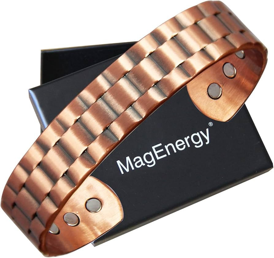 MagEnergy Copper Bracelet for Men, Mens Magnetic Copper Bracelets with 3,500 Gauss Magnets, 99.9%... | Amazon (US)
