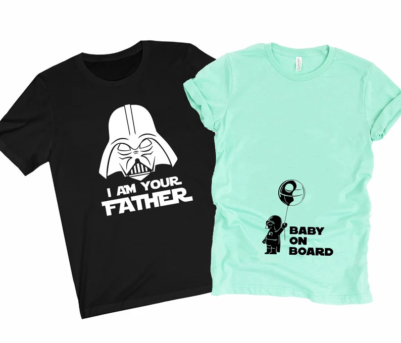 Star Wars Pregnancy Baby Announcement Shirts Set, Disney Couples, War Star Pregnancy, Gender Reve... | Etsy (US)