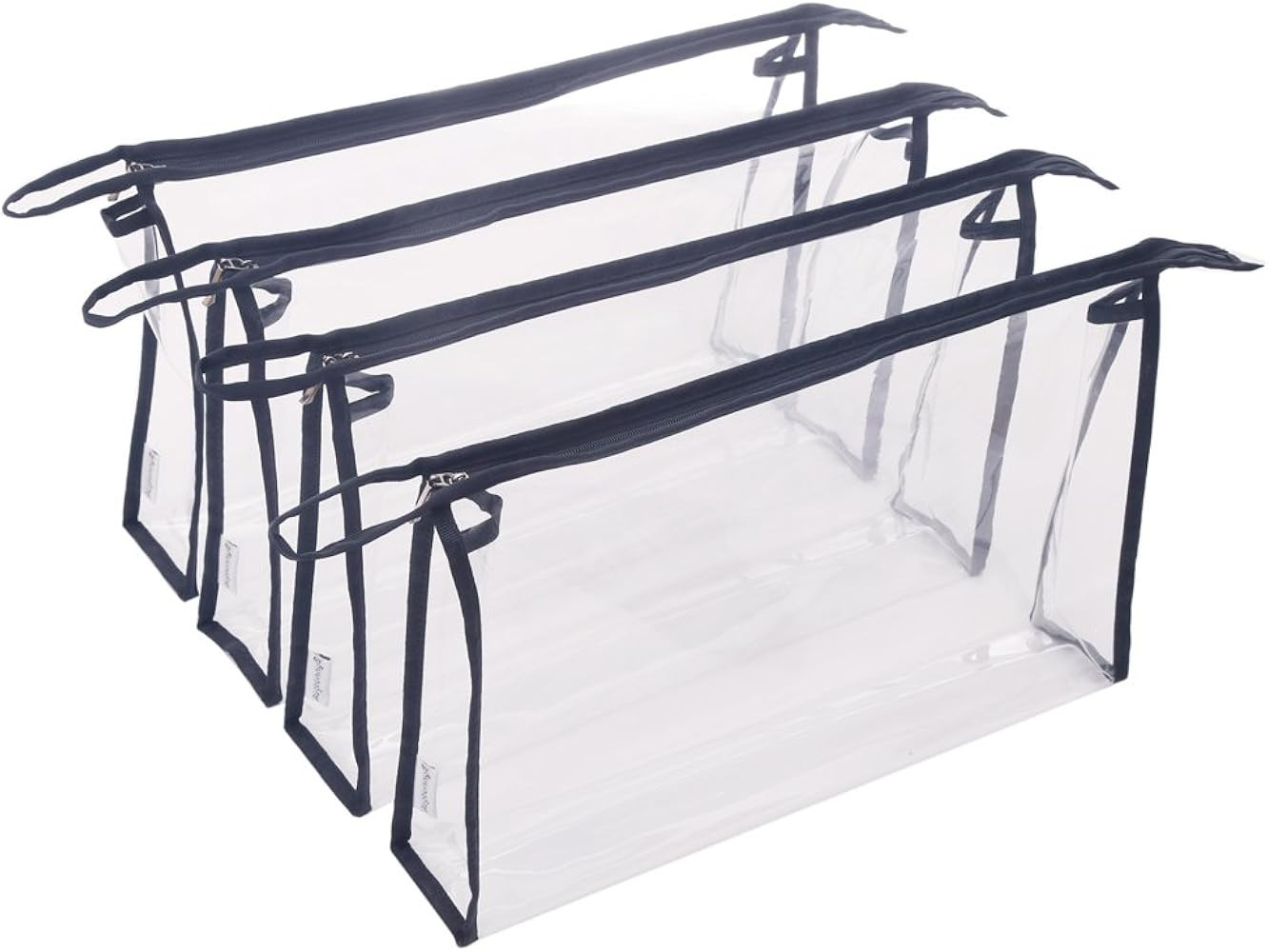 Multi-Purpose Waterproof Clear Vinyl Zippered Organizer Toiletry Cosmetics Makeup Bag Pouch 4-Pac... | Amazon (US)