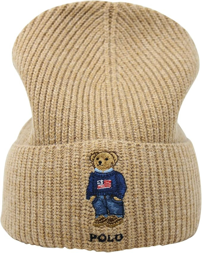 Polo Ralph Lauren Men's Solid Flag Bear Beanie | Amazon (US)