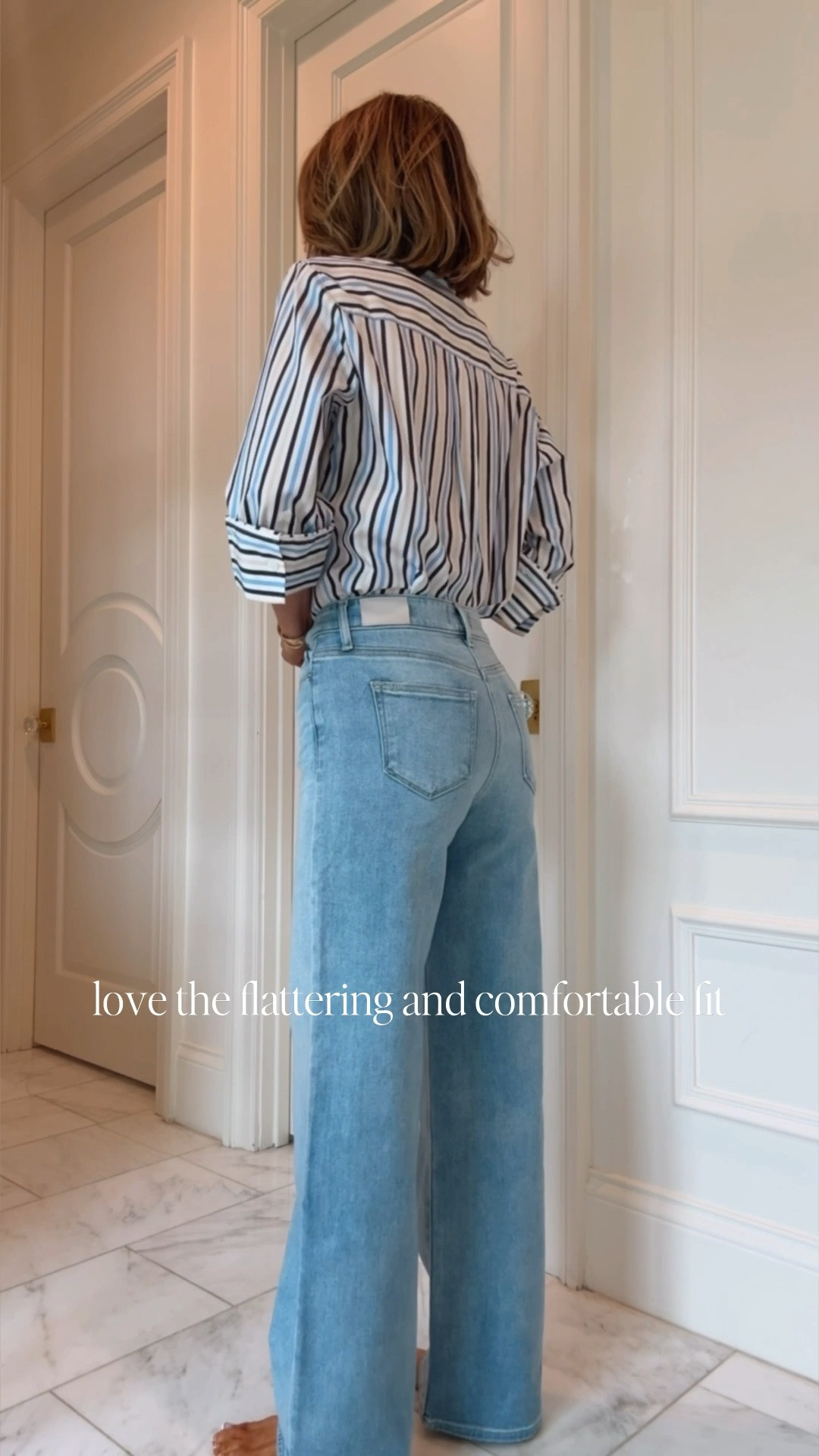 The jeans that fit everyone in a new wash for summer. These fit tts