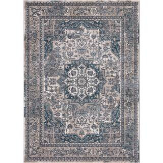 Angora Blue 5 ft. x 7 ft. Medallion Area Rug | The Home Depot