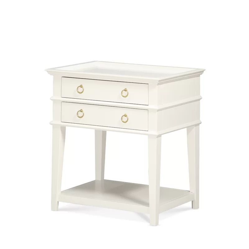 Grunwald 29.5'' Tall 2 - Drawer Nightstand in White | Wayfair North America