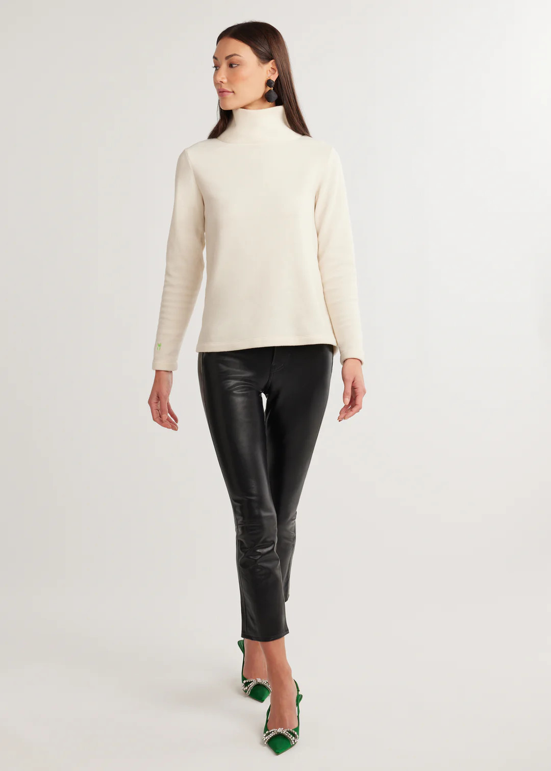 Greenpoint Turtleneck in Vello Fleece (Cream) | Dudley Stephens