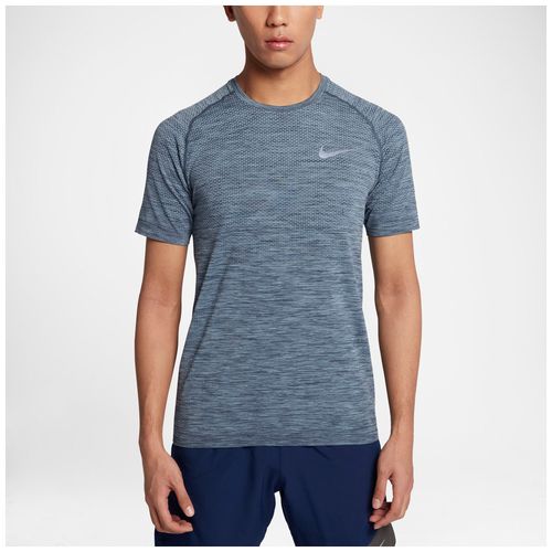 Nike Dri-FIT Knit Short Sleeve T-Shirt - Mens - Cirrus Blue/Thunder Blue | Footlocker US