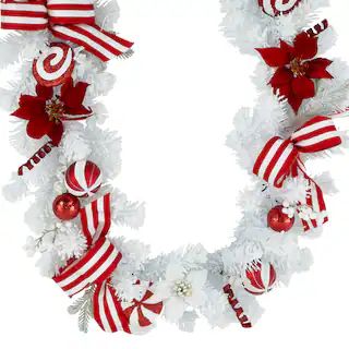 6ft. White Pine, Poinsettia & Peppermint Garland by Ashland® | Michaels | Michaels Stores