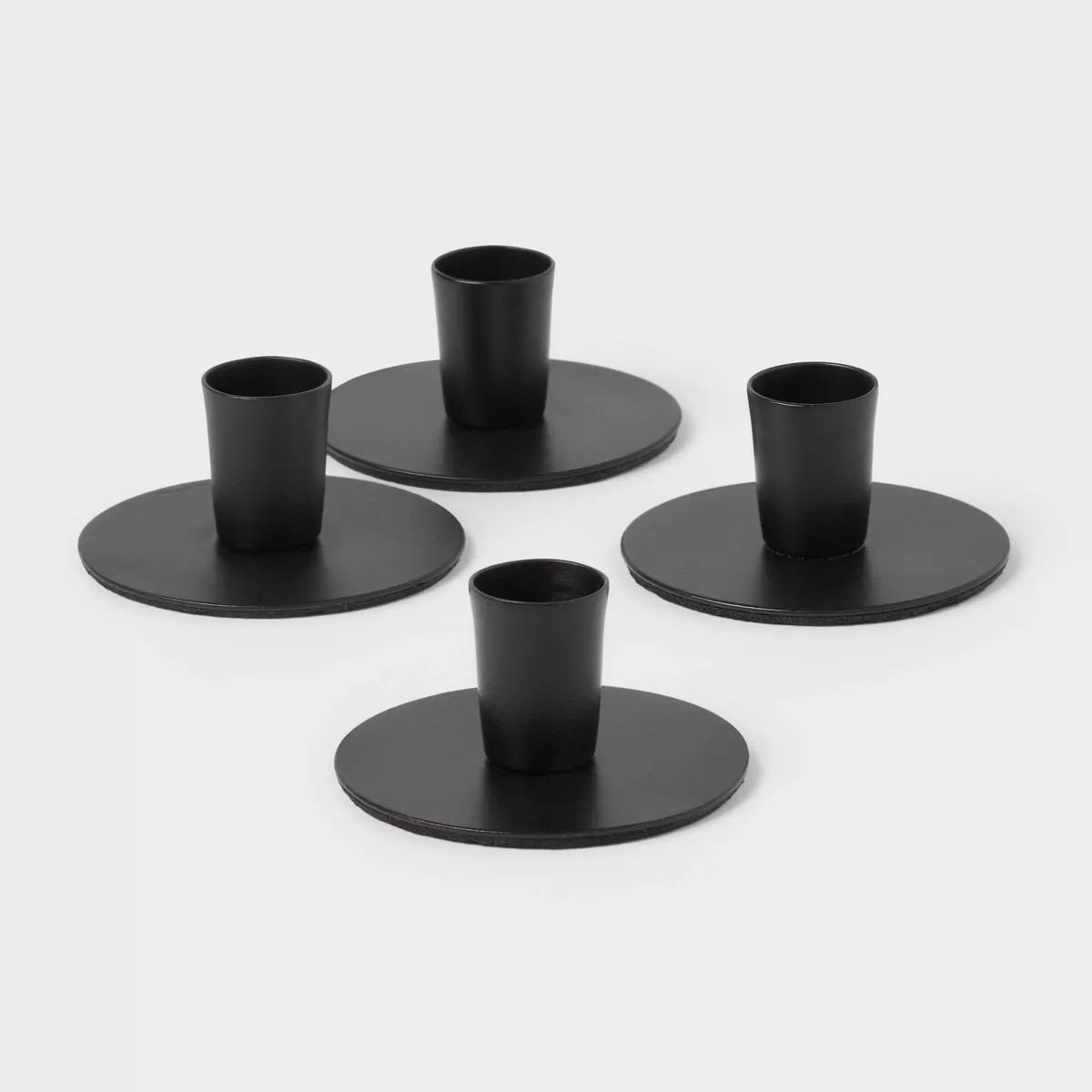 4pk Small Taper Candle Holders Black - Room Essentials™: Iron Set for Home Decor, Fits 1.5" Can... | Target