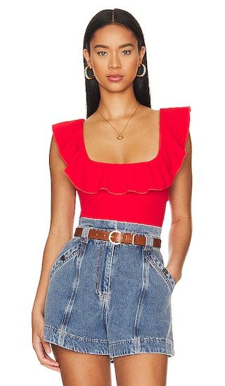 Rochelle Bodysuit in Red | Revolve Clothing (Global)