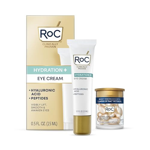 RoC Multi Correxion Hyaluronic Acid Anti Aging Under Eye Cream for Puffiness & Dark Circles (.5 OZ) + RoC Retinol Capsules (7 CT), Skin Care Routine, Fragrance & Paraben Free for Women and Men | Amazon (US)