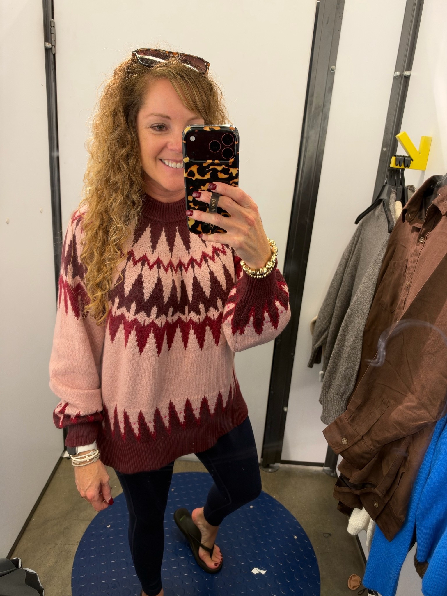 Old Navy sale 40% Sitewide, 50% off for card members! 

Sweater- medium 
Leggings- small