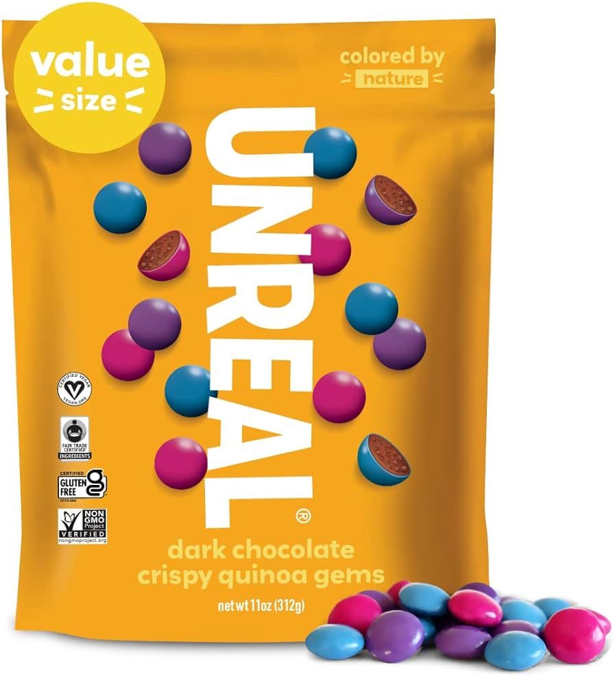 UNREAL Dark Chocolate Quinoa Gems (Value Size Bag) | Vegan, Colors from Nature | Fair Trade, Non-... | Amazon (US)