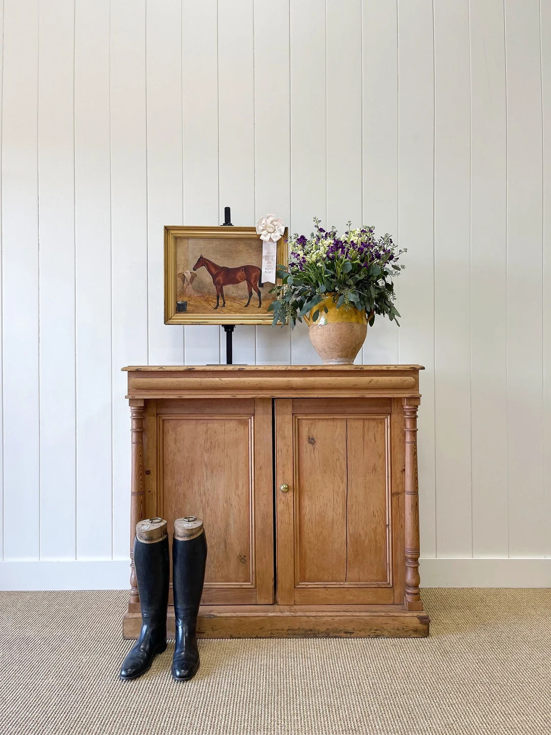 A Handsome English 19th Century Pine Cupboard with Wooden Knobs | Etsy (US)