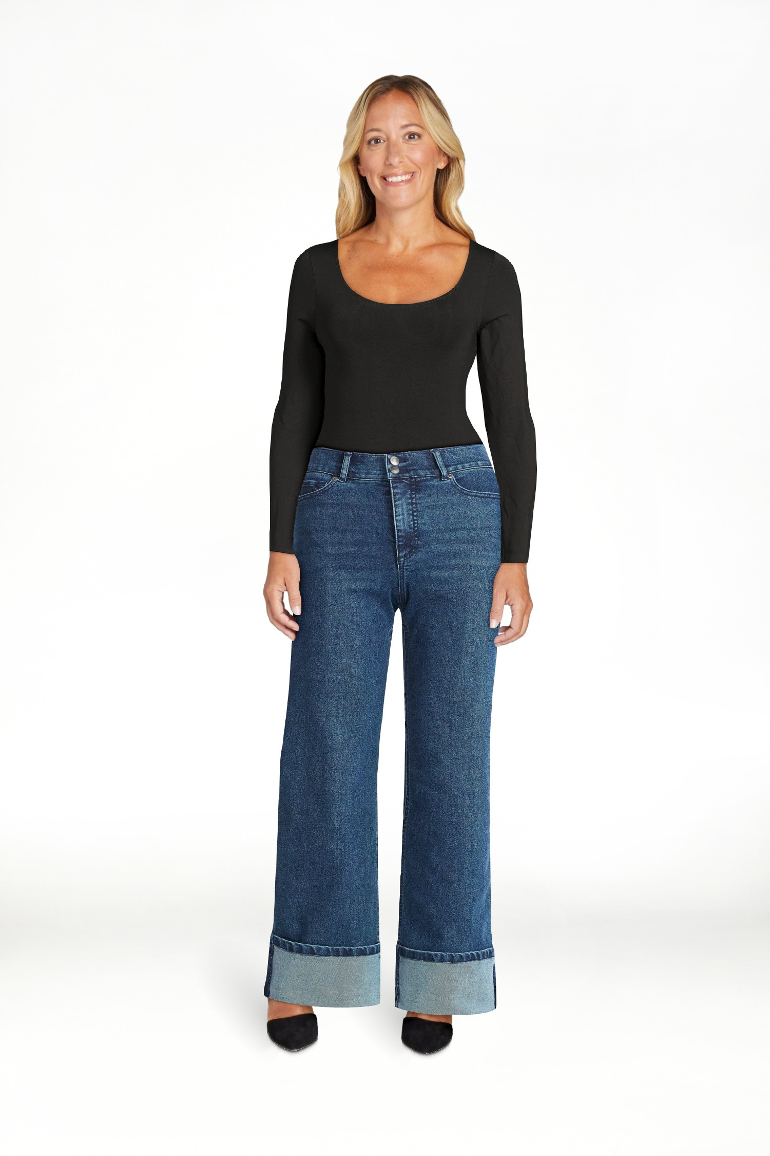 Sofia by Sofia Vergara Women's and Women's Plus Margot Wide Crop Super High Rise Jeans, 27" Insea... | Walmart (US)