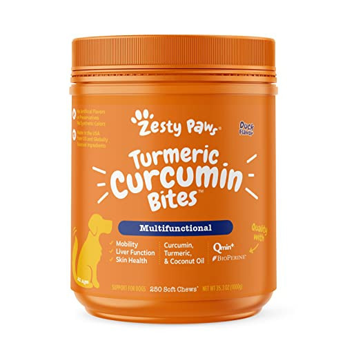 Zesty Paws Turmeric Curcumin for Dogs - for Hip & Joint Mobility Supports Canine Digestive Cardiovascular & Liver Health Coconut Oil for Skin Health with 95% Curcuminoids + BioPerine - 250 Count | Amazon (US)