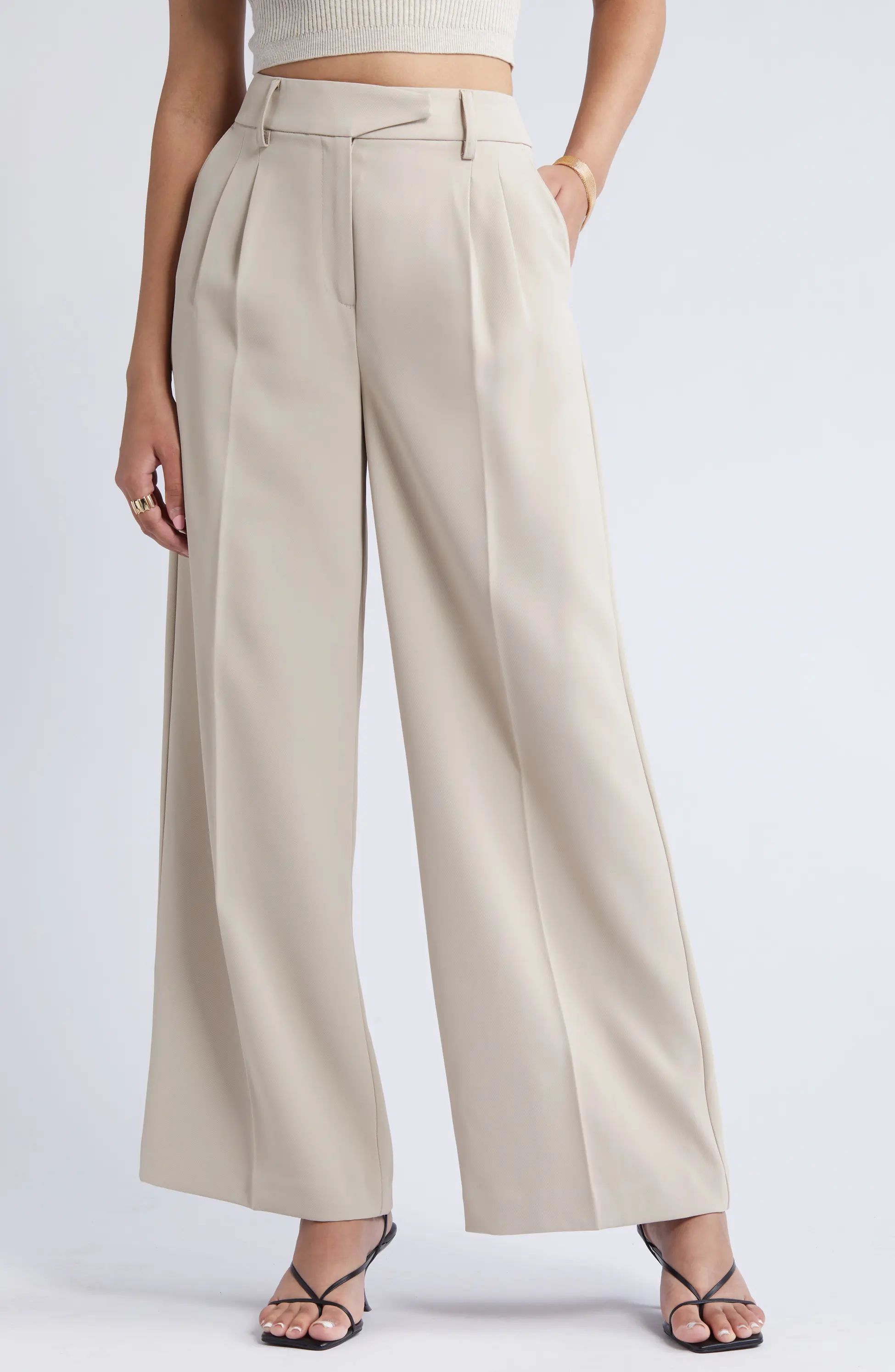 Wide Leg Twill Trousers | Nordstrom
