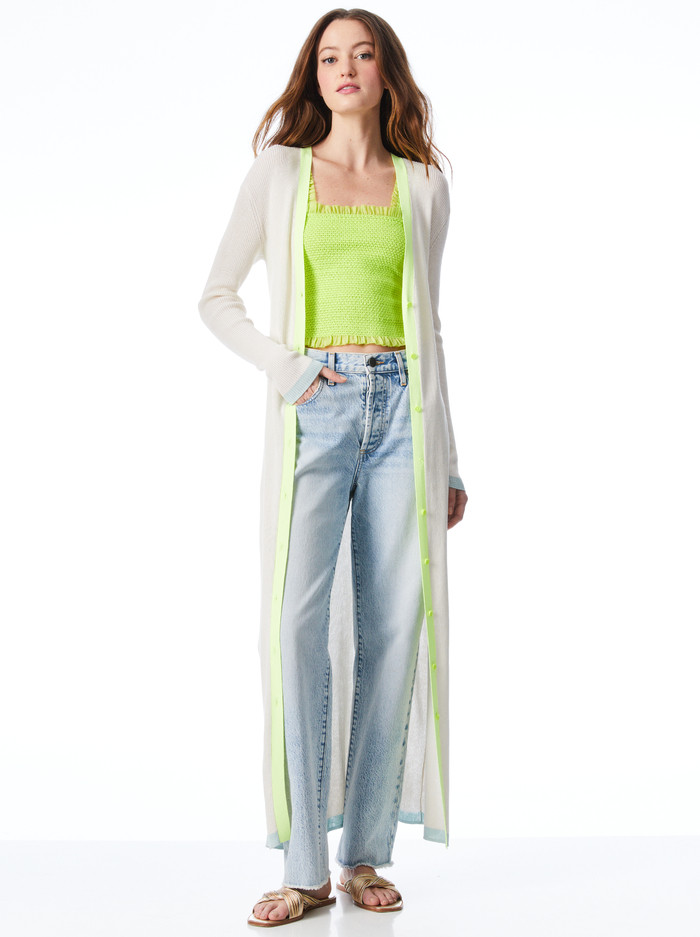 ARIA SLIM LONG CARDIGAN | Alice + Olivia